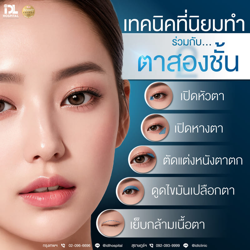 เทคนิคที่นิยมทำ ร่วมกับ ตาสองชั้น